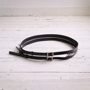 Dries Van Noten Split Leather Duo Zippers Belt S